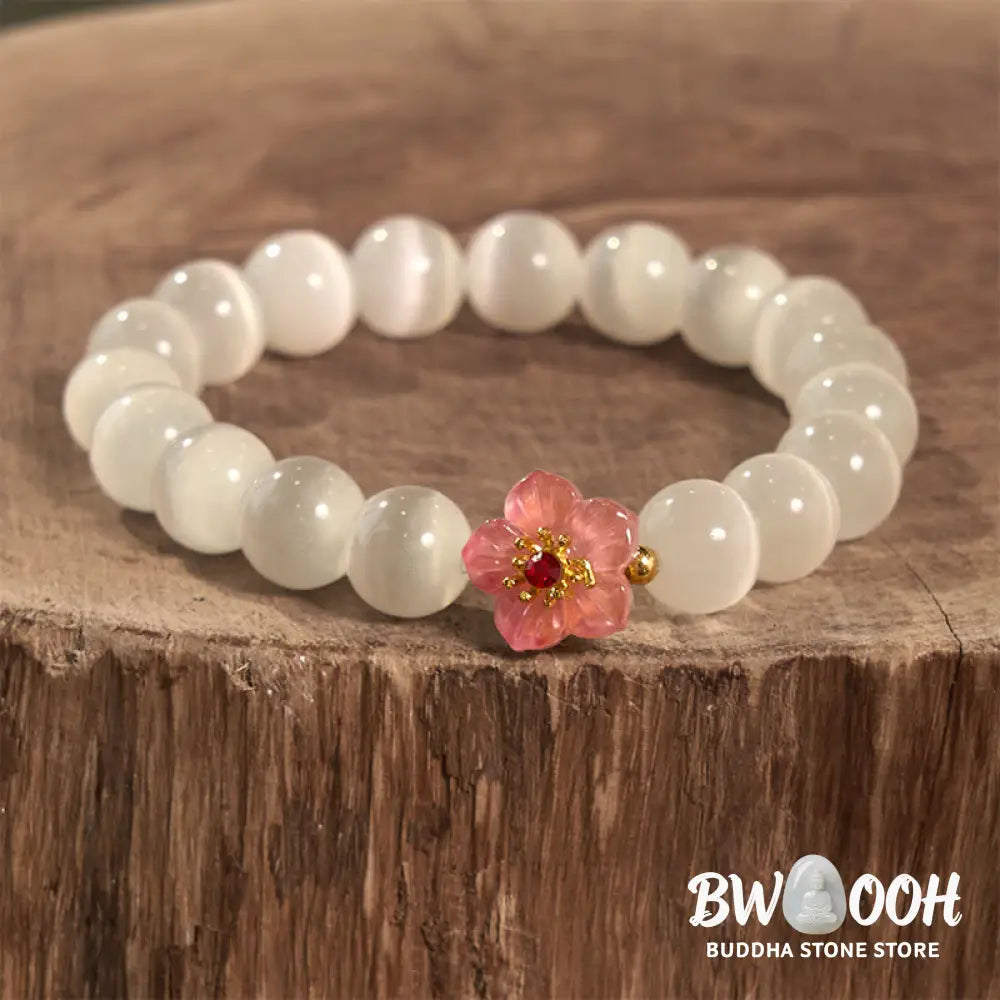 Buddha Stones Cat’s Eye Chrysoberyl Flower Love Bracelet - BWOOOH - Bracelet