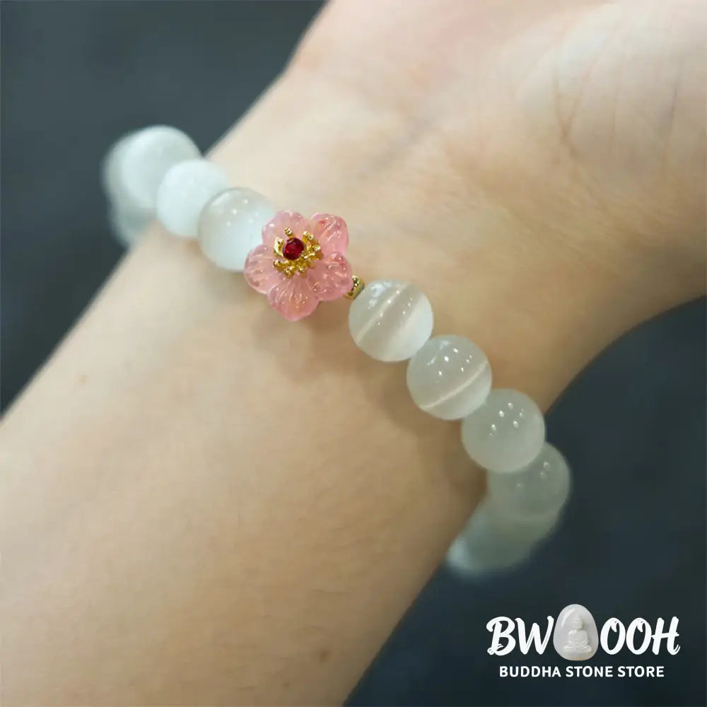 Buddha Stones Cat’s Eye Chrysoberyl Flower Love Bracelet - BWOOOH - Bracelet