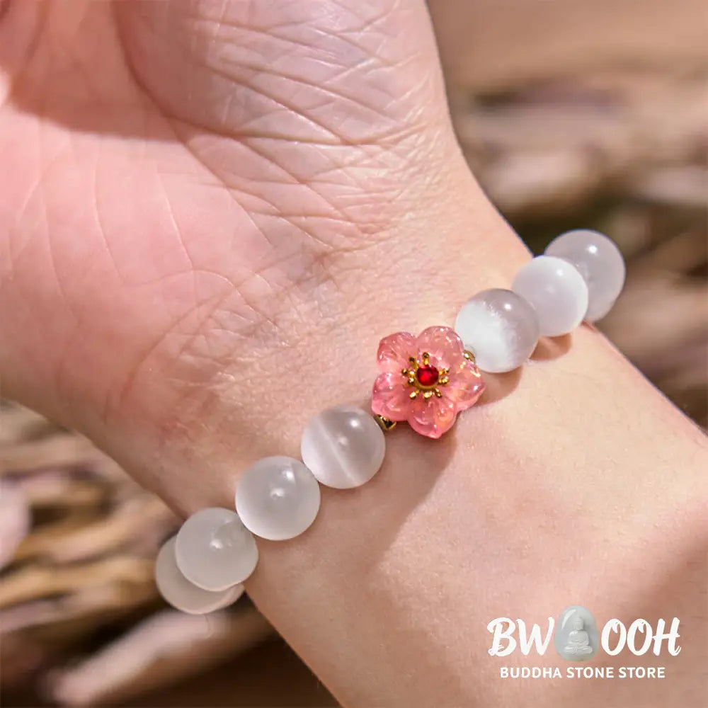Buddha Stones Cat’s Eye Chrysoberyl Flower Love Bracelet - BWOOOH - Bracelet