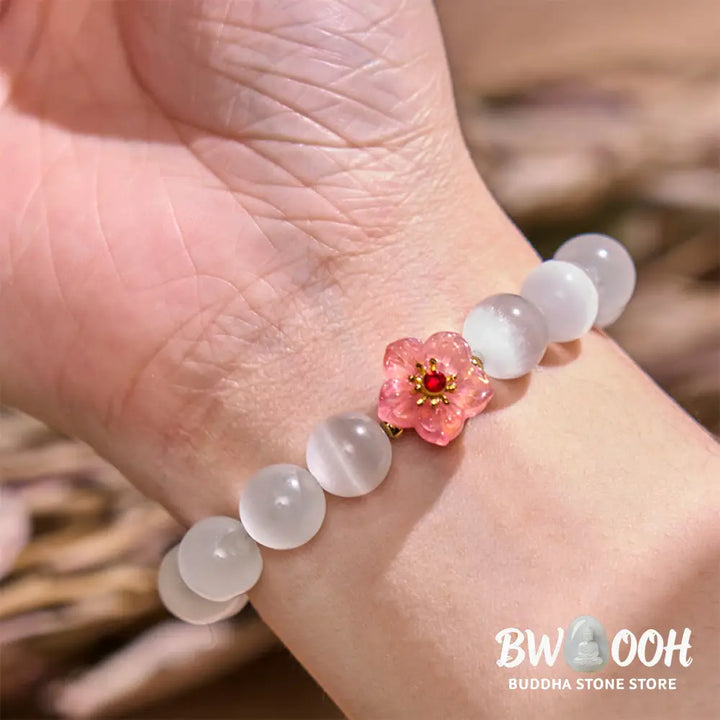 Buddha Stones Cat’s Eye Chrysoberyl Flower Love Bracelet - BWOOOH - Bracelet
