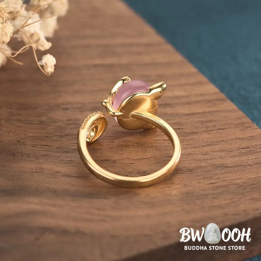 Buddha Stones Cat’s Eye Copper Fox Love Ring - BWOOOH - Cat’s Eye(Peace♥Support) - Ring