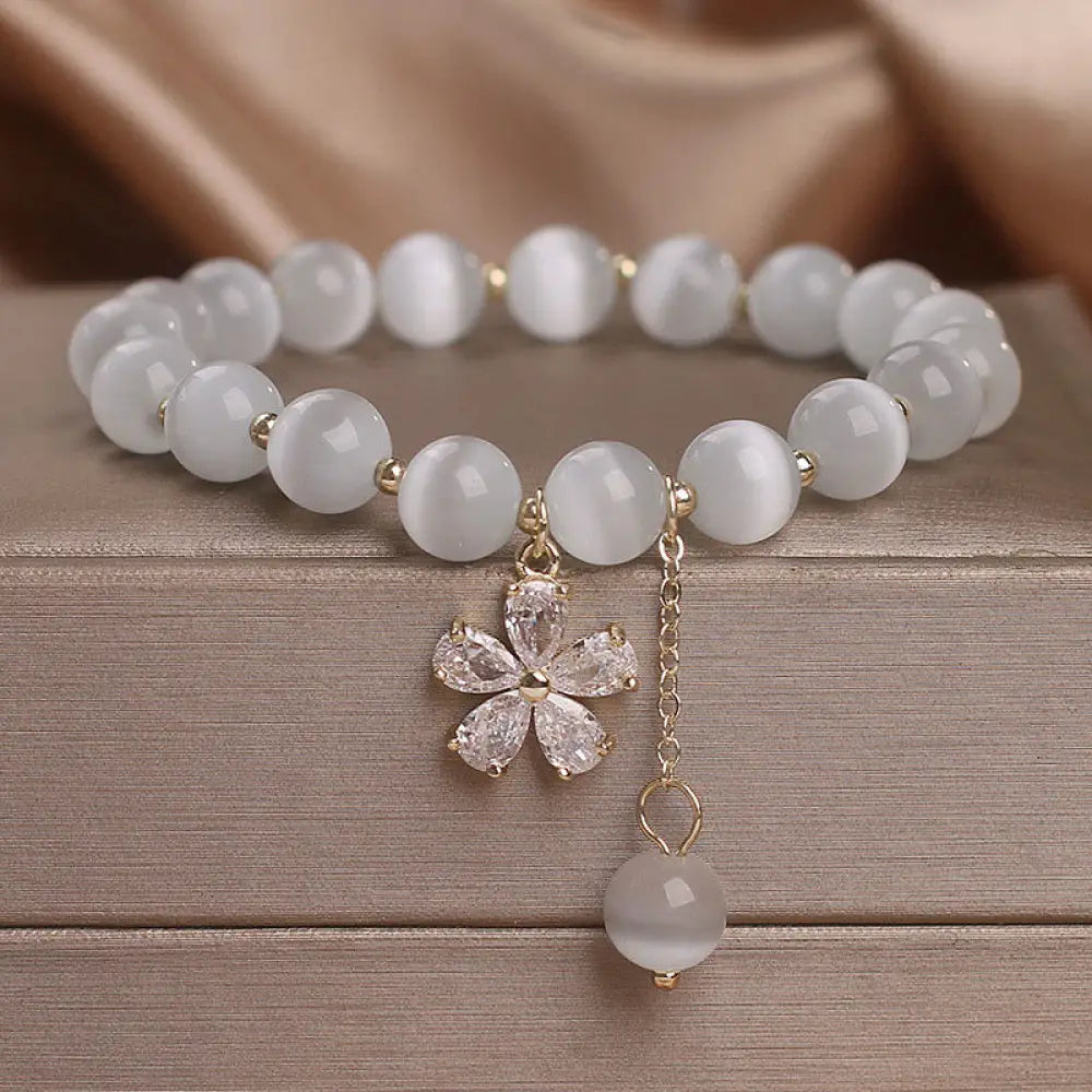 BWOOOH Cat’s Eye Flower Charm Peace Support Bracelet - BWOOOH - Cat’s Eye(Wrist Circumference 14-16cm) - Bracelet