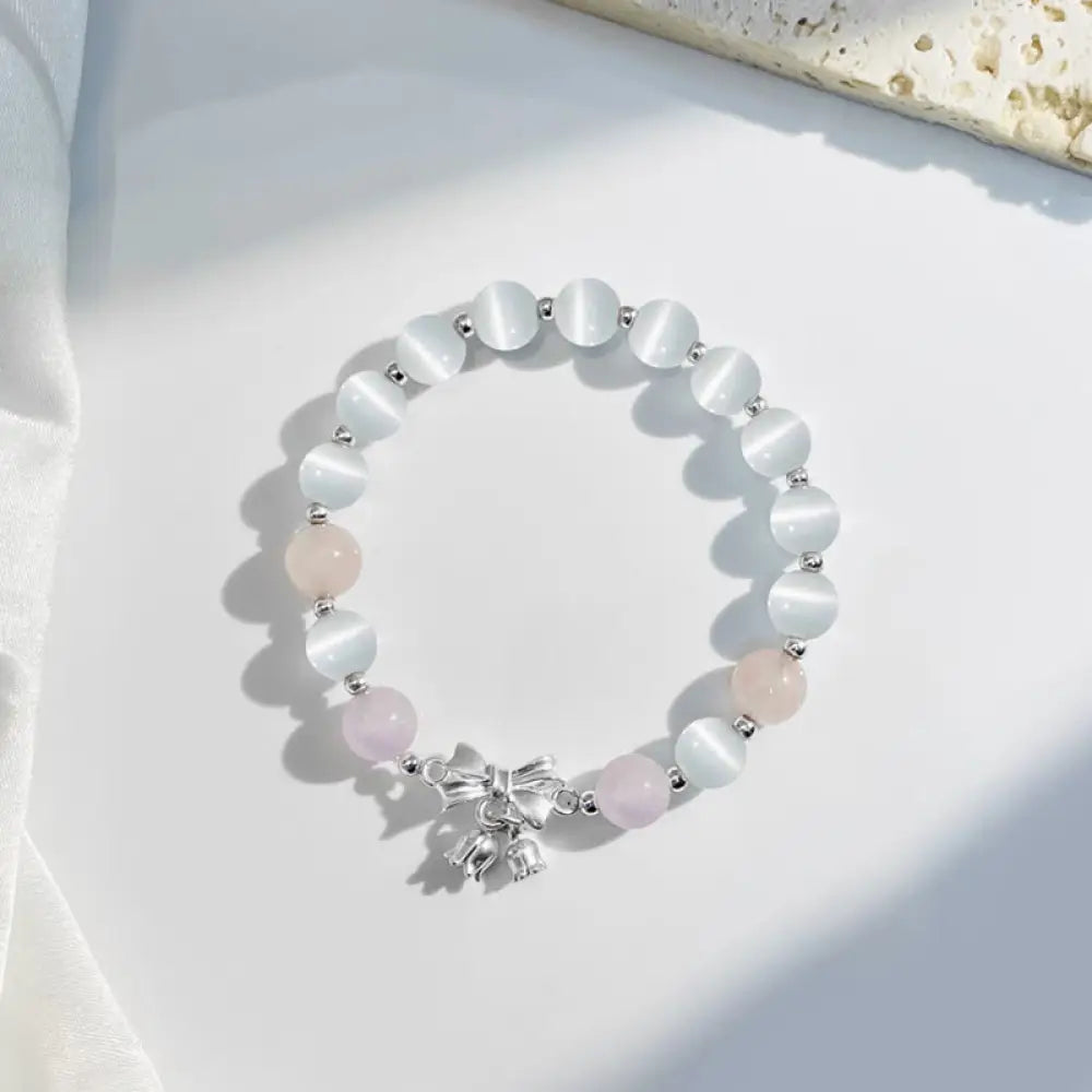 BWOOOH Cat’s Eye Lavender Amethyst Rosette Charm Bracelet - BWOOOH - Cat’s Eye&Lavender Amethyst - Bracelet