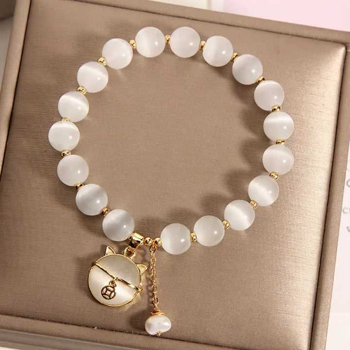 BWOOOH Cat’s Eye Lovely Cat Pattern Pearl Love Charm Bracelet - BWOOOH - Cat - Bracelet