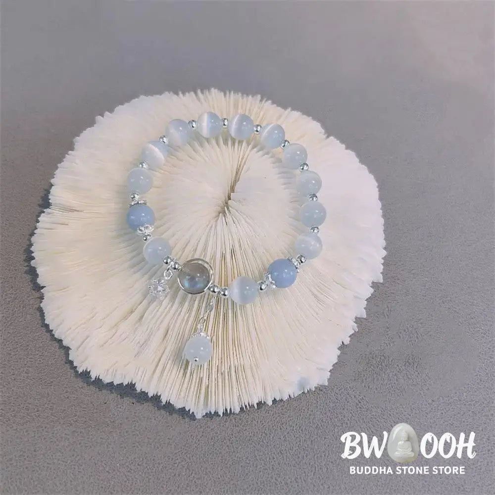 Buddha Stones Cat’s Eye Moonstone Butterfly Star Charm Support Bracelet - BWOOOH - Bracelet