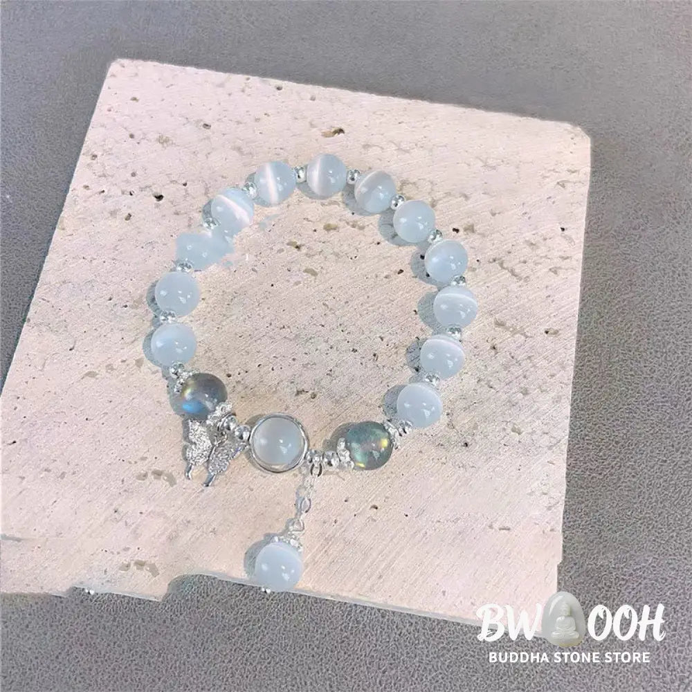Buddha Stones Cat’s Eye Moonstone Butterfly Star Charm Support Bracelet - BWOOOH - Bracelet