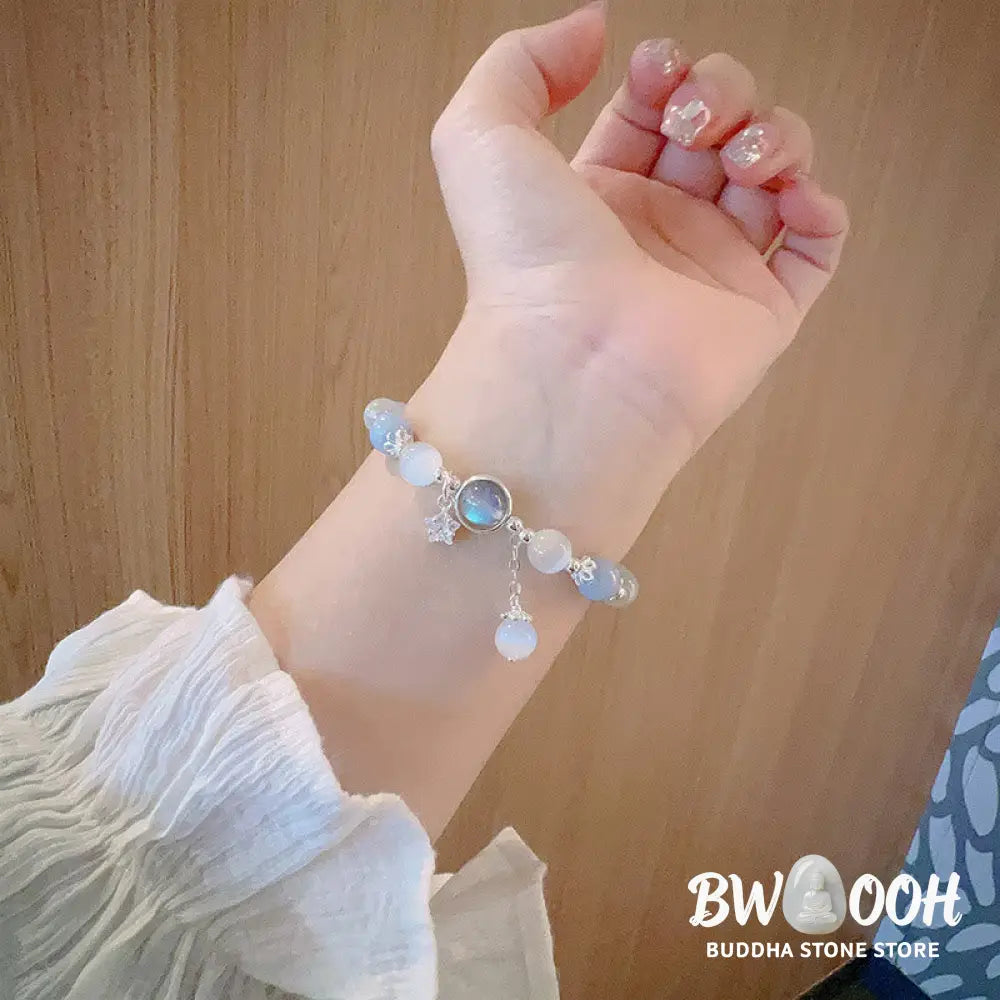 Buddha Stones Cat’s Eye Moonstone Butterfly Star Charm Support Bracelet - BWOOOH - Bracelet