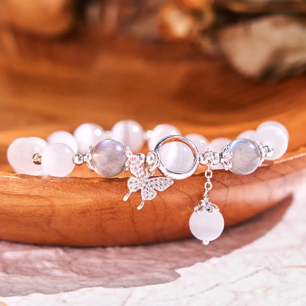 BWOOOH Cat’s Eye Moonstone Butterfly Star Charm Support Bracelet - BWOOOH - Cat’s Eye&Moonstone Butterfly