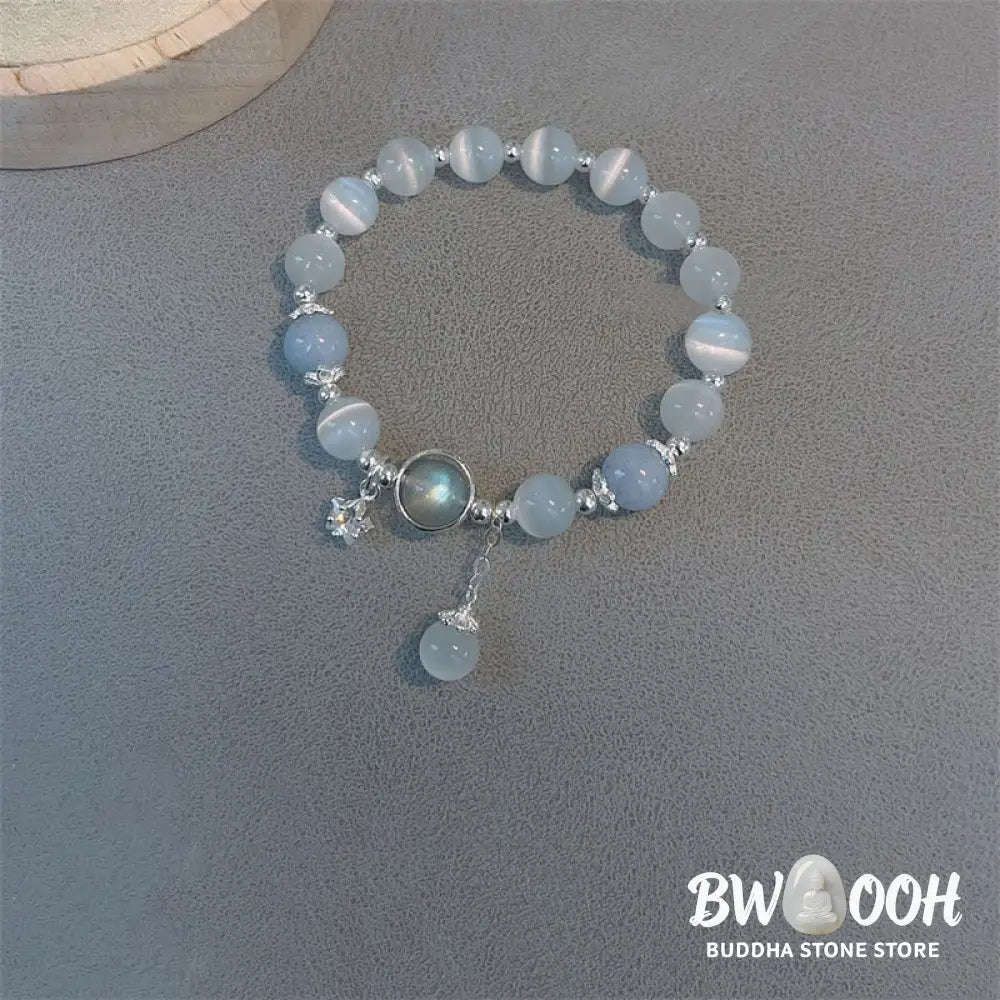 Buddha Stones Cat’s Eye Moonstone Butterfly Star Charm Support Bracelet - BWOOOH - Bracelet