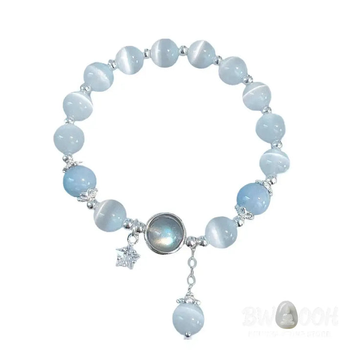 Buddha Stones Cat’s Eye Moonstone Butterfly Star Charm Support Bracelet - BWOOOH - Bracelet