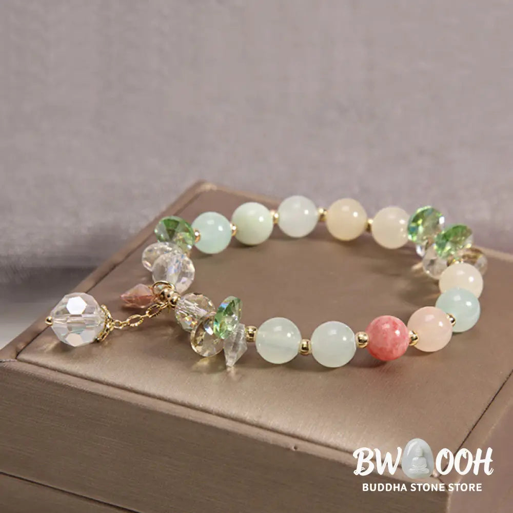 Buddha Stones Cat’s Eye Pink Crystal Peace Charm Bracelet - BWOOOH - Bracelet