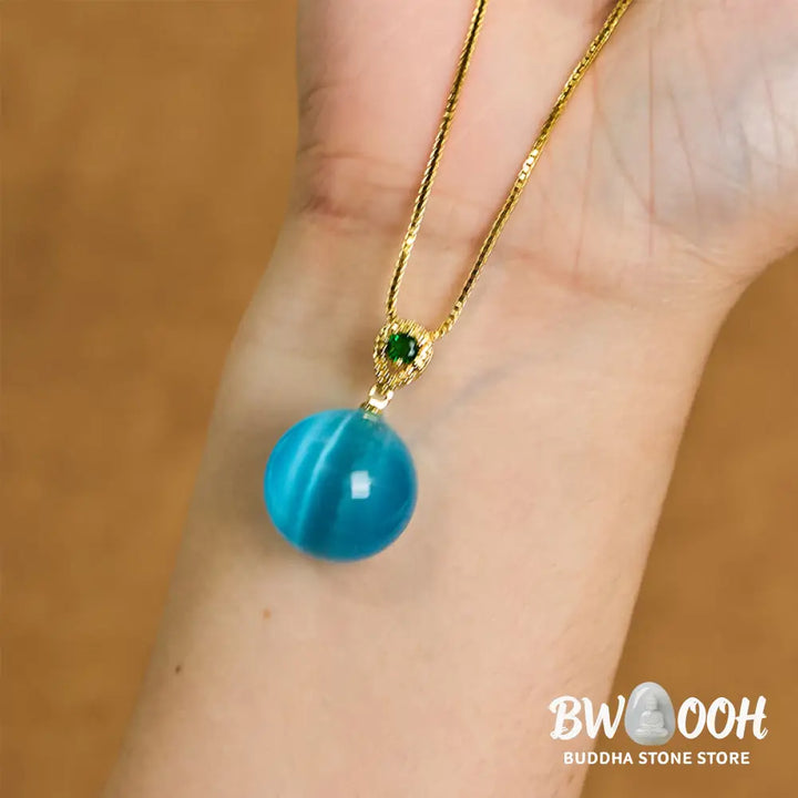 Buddha Stones Cat’s Eye Round Ball Confidence Necklace Pendant - BWOOOH - Necklaces &amp; Pendants