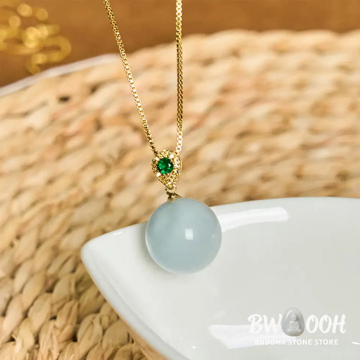 Buddha Stones Cat’s Eye Round Ball Confidence Necklace Pendant - BWOOOH - Necklaces &amp; Pendants