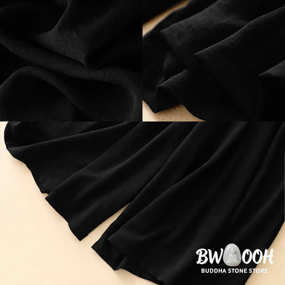 Buddha Stones Causal Ethnic Simple Drawstring Design Women’s Wide Leg Cropped Pants With Pockets - Women’s Wide Leg