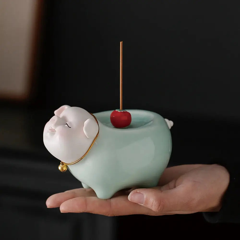 BWOOOH ceramic incense burner - Ceramic Little Pig Blessing Stick I