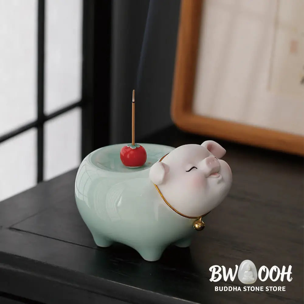 BWOOOH ceramic incense burner - Ceramic Little Pig Blessing Stick I
