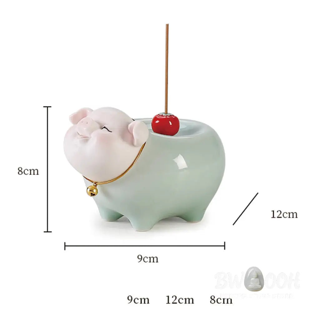 BWOOOH ceramic incense burner - Ceramic Little Pig Blessing Stick I