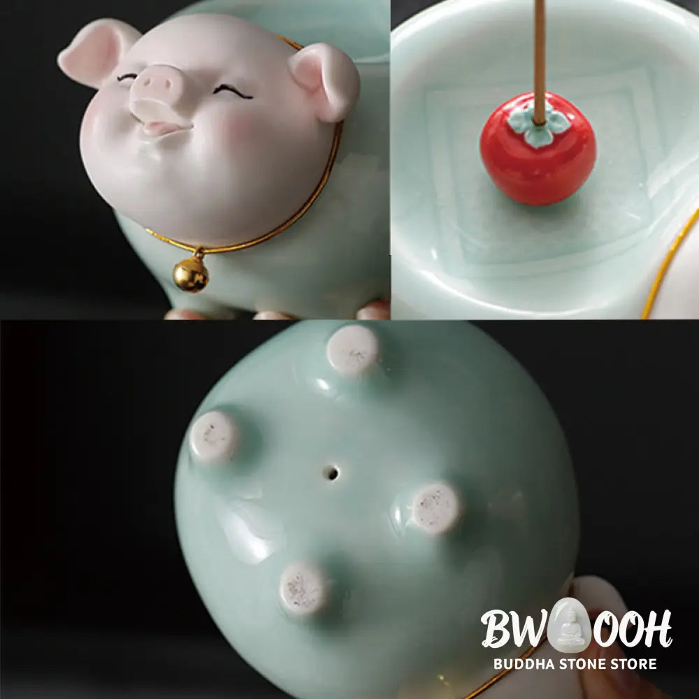BWOOOH ceramic incense burner - Ceramic Little Pig Blessing Stick I