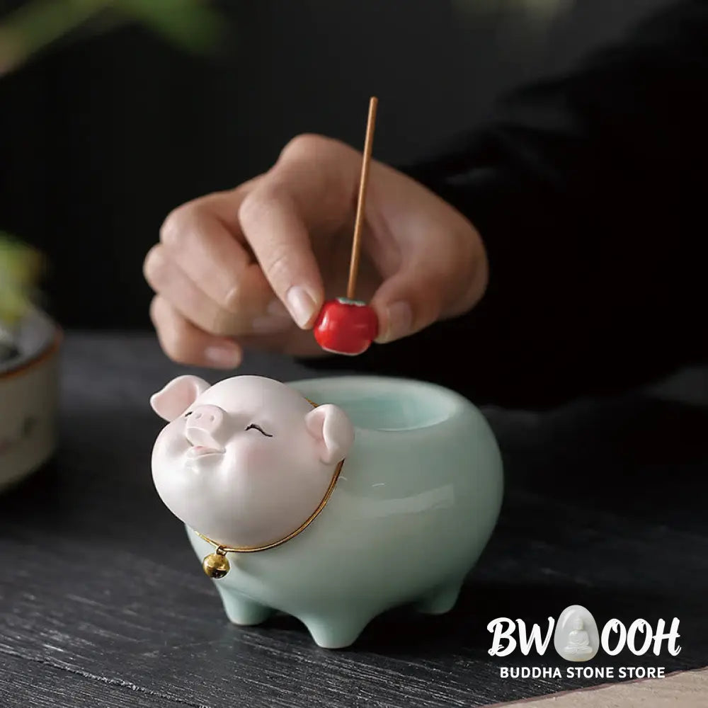 BWOOOH ceramic incense burner - Ceramic Little Pig Blessing Stick I