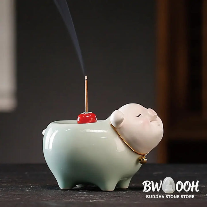 BWOOOH ceramic incense burner - Ceramic Little Pig Blessing Stick I