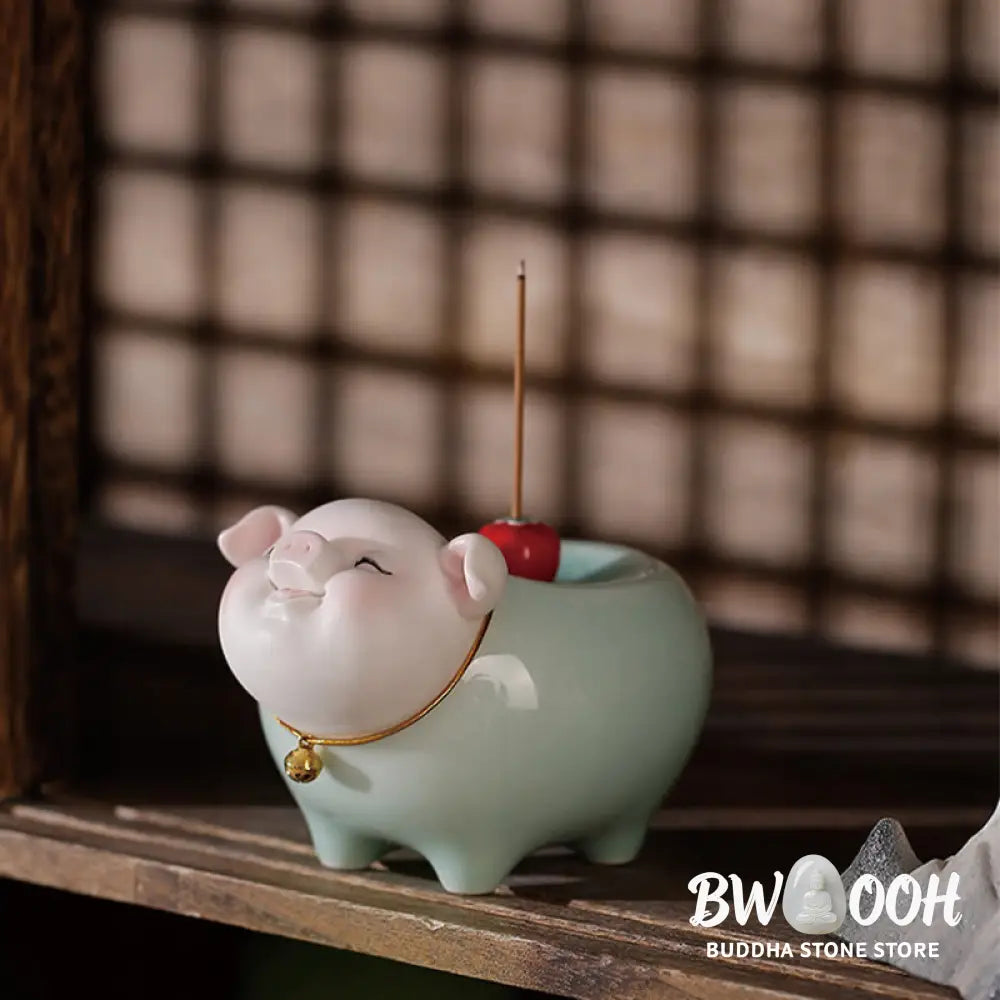 BWOOOH ceramic incense burner - Ceramic Little Pig Blessing Stick I
