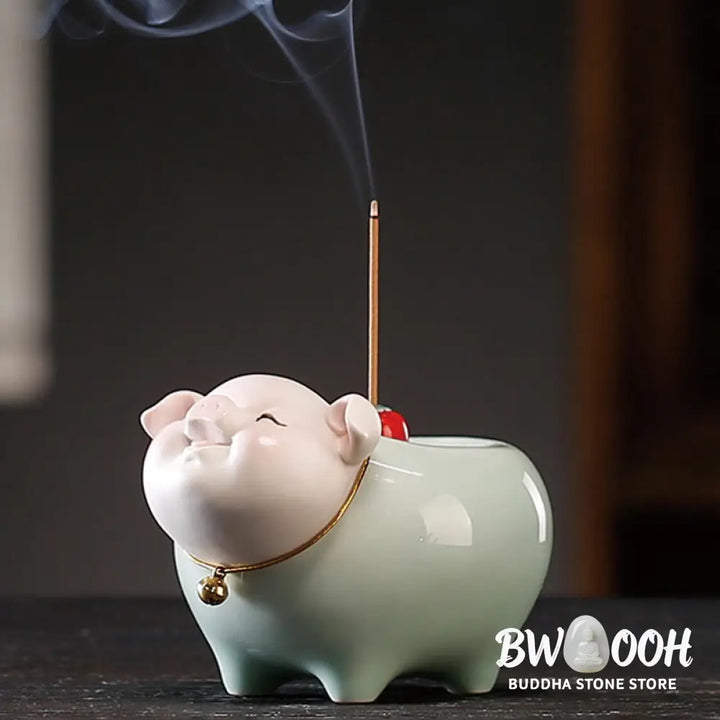 BWOOOH ceramic incense burner - Ceramic Little Pig Blessing Stick I