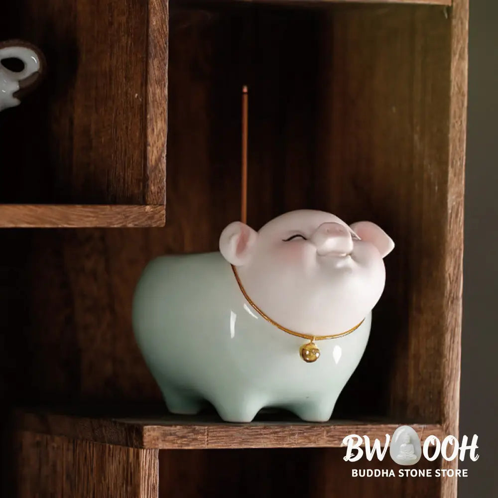 BWOOOH ceramic incense burner - Ceramic Little Pig Blessing Stick I