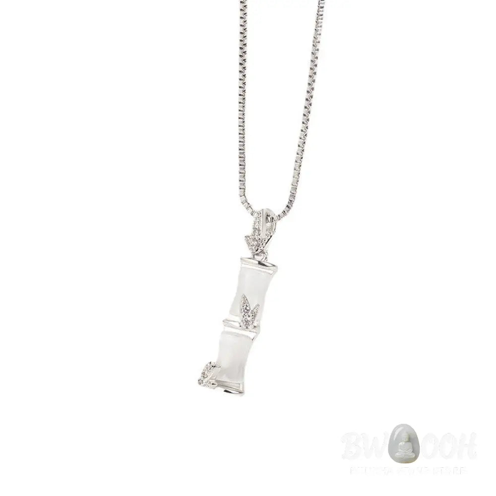 Buddha Stones Chalcedony Bamboo Pattern Harmony Necklace Pendant - BWOOOH - Necklaces &amp; Pendants