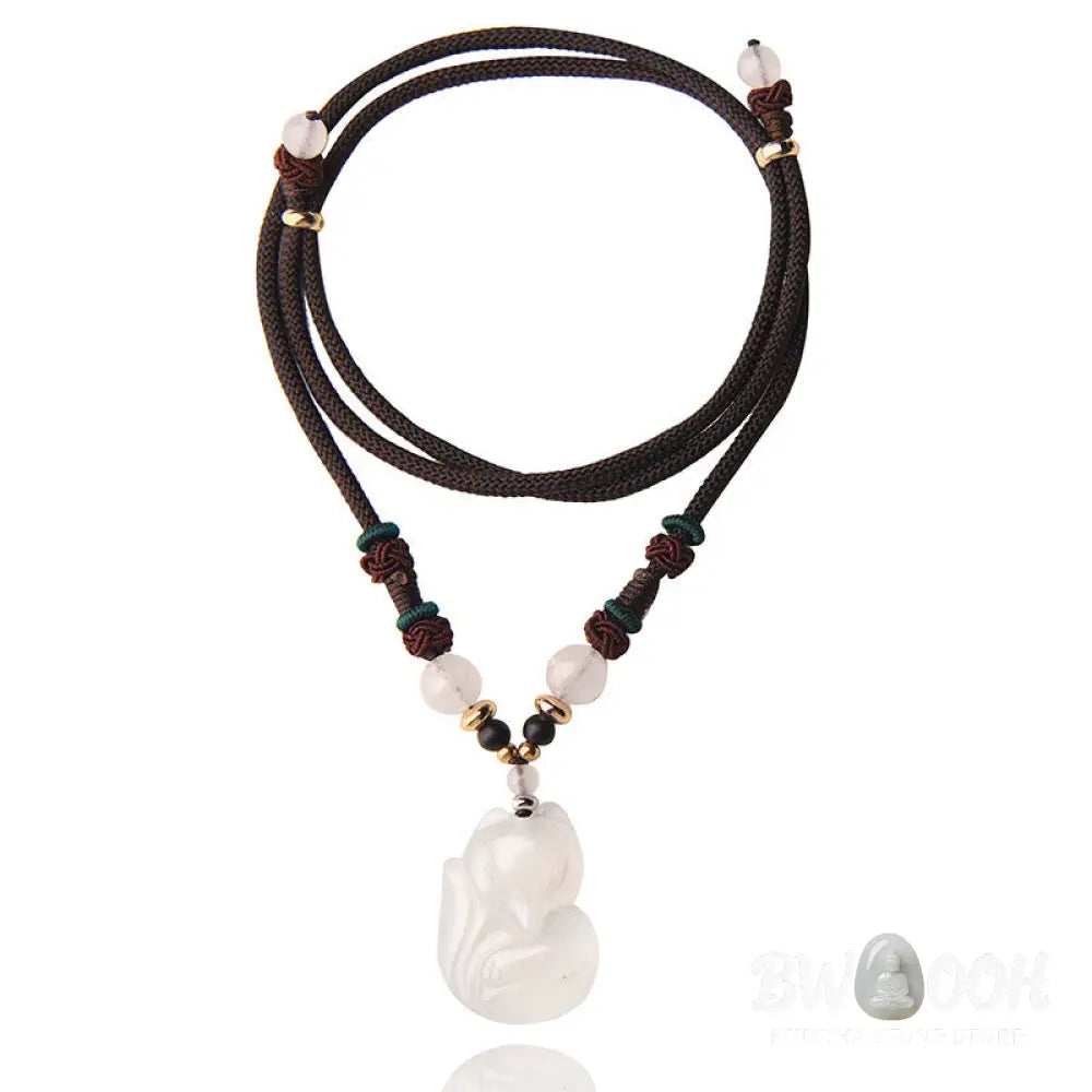 Buddha Stones Chalcedony Fox Pink Crystal Bead Harmony String Necklace Pendant - BWOOOH - Chalcedony(Positive♥Harmony)