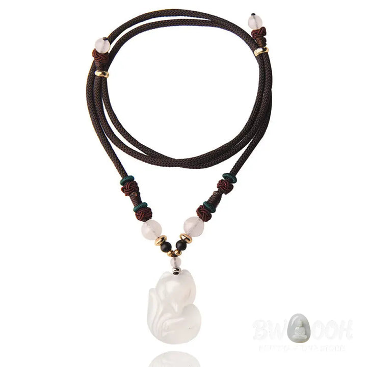 Buddha Stones Chalcedony Fox Pink Crystal Bead Harmony String Necklace Pendant - BWOOOH - Chalcedony(Positive♥Harmony)