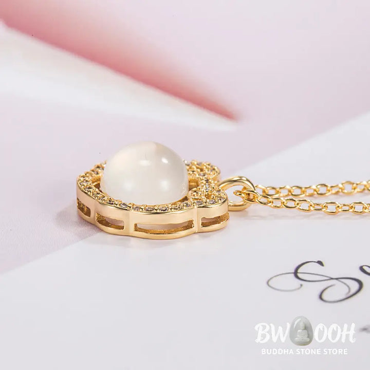Buddha Stones Chalcedony Lock of Good Wishes Positive Necklace Pendant - BWOOOH - Necklaces &amp; Pendants