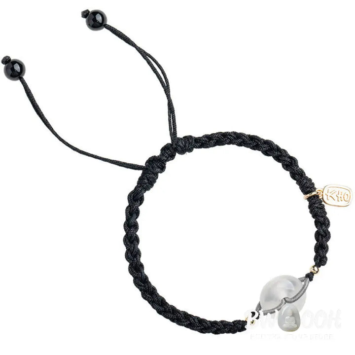Buddha Stones Chalcedony Round Peace Buckle Positive String Bracelet - BWOOOH - Bracelet
