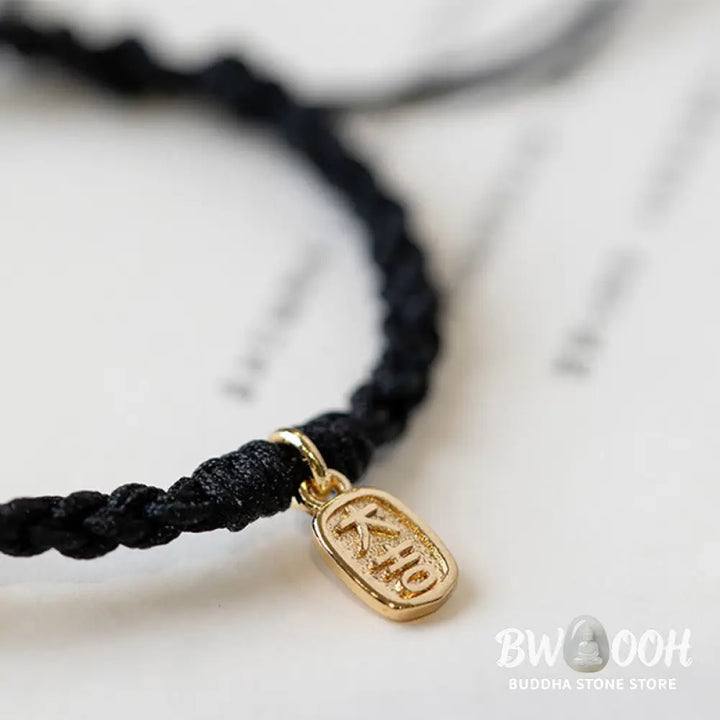 Buddha Stones Chalcedony Round Peace Buckle Positive String Bracelet - BWOOOH - Bracelet