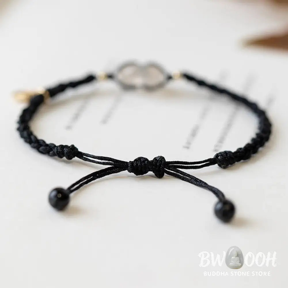 Buddha Stones Chalcedony Round Peace Buckle Positive String Bracelet - BWOOOH - Bracelet