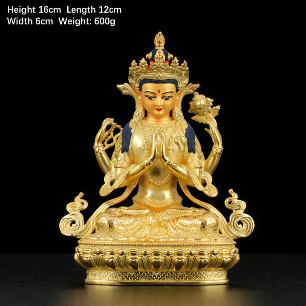 BWOOOH copper Kwan Yin statue - Chenrezig Four-armed Avalokitesvara