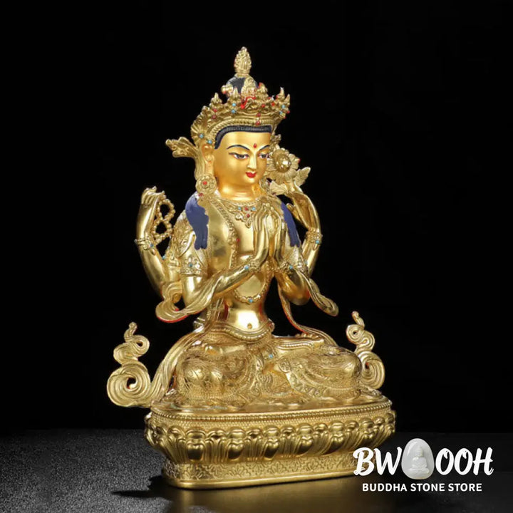 BWOOOH copper Kwan Yin statue - Chenrezig Four-armed Avalokitesvara