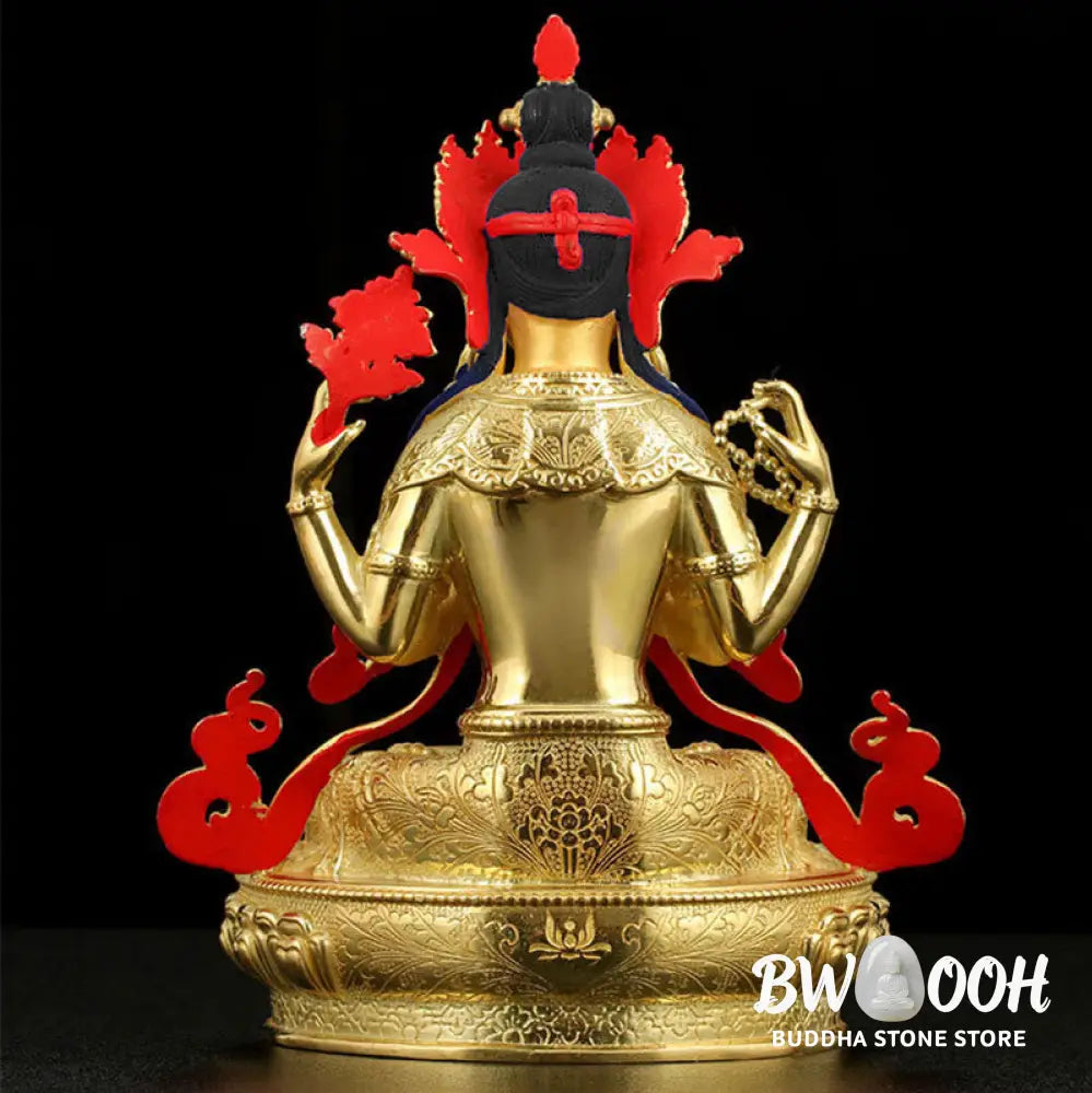 BWOOOH copper Kwan Yin statue - Chenrezig Four-armed Avalokitesvara