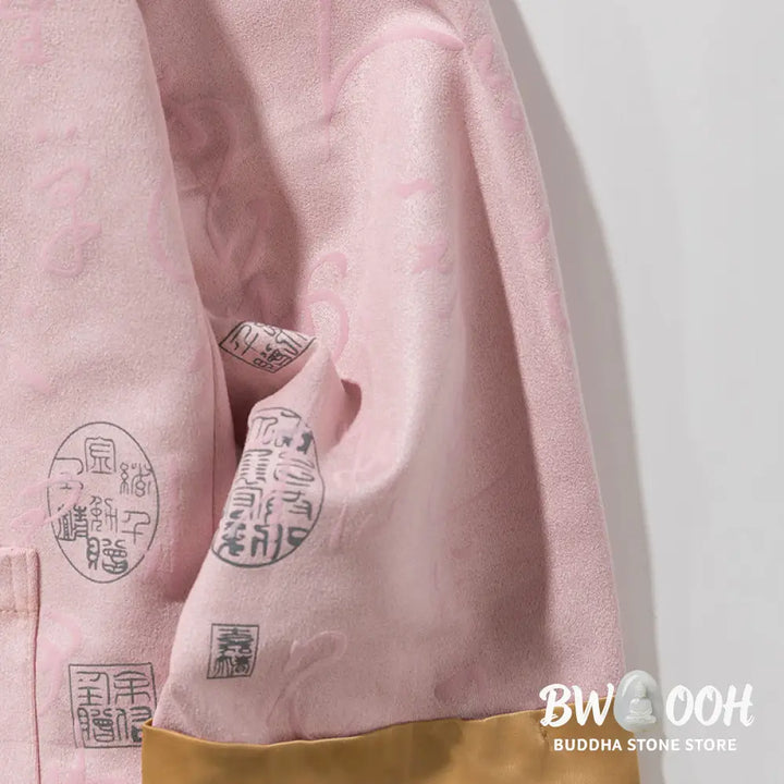 Buddha Stones Chinese Calligraphy Clothing Jacket Coat Tang Suit Men Clothing - Clothes