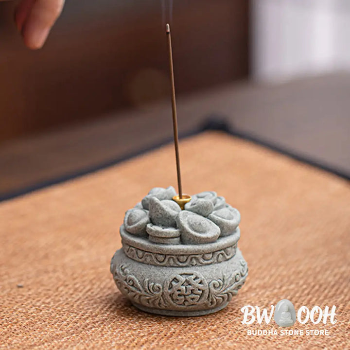 BWOOOH handcrafted incense burner - Chinese Character Fu Ingots Healing