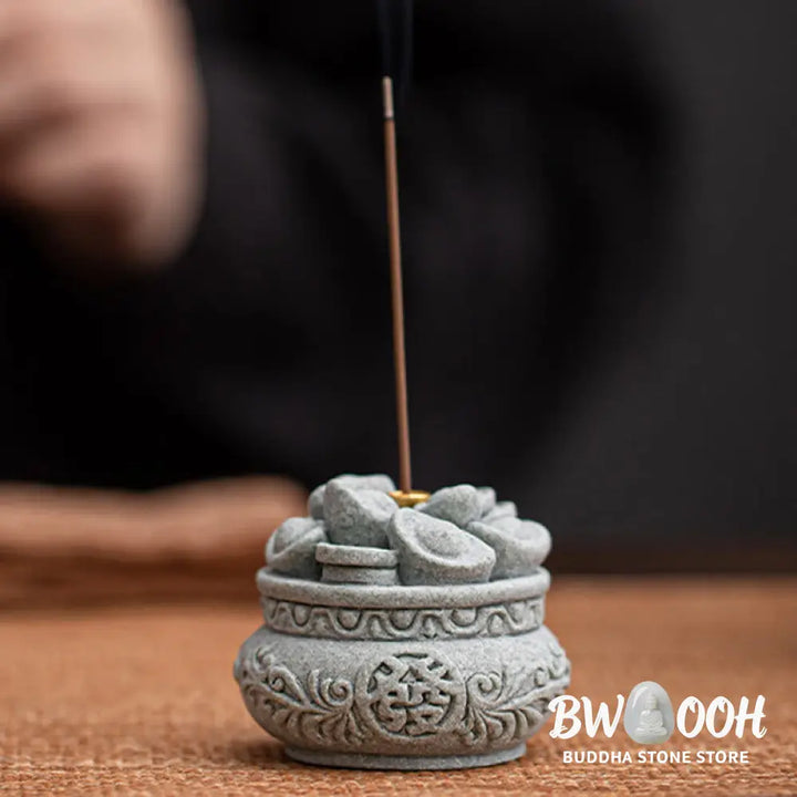BWOOOH handcrafted incense burner - Chinese Character Fu Ingots Healing