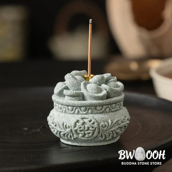 BWOOOH handcrafted incense burner - Chinese Character Fu Ingots Healing