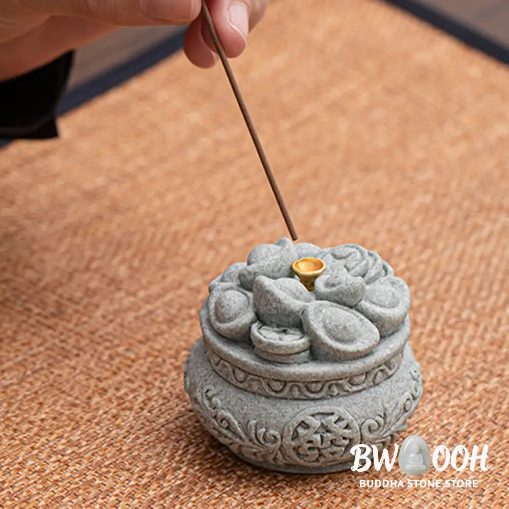 BWOOOH handcrafted incense burner - Chinese Character Fu Ingots Healing