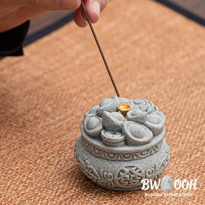 BWOOOH handcrafted incense burner - Chinese Character Fu Ingots Healing