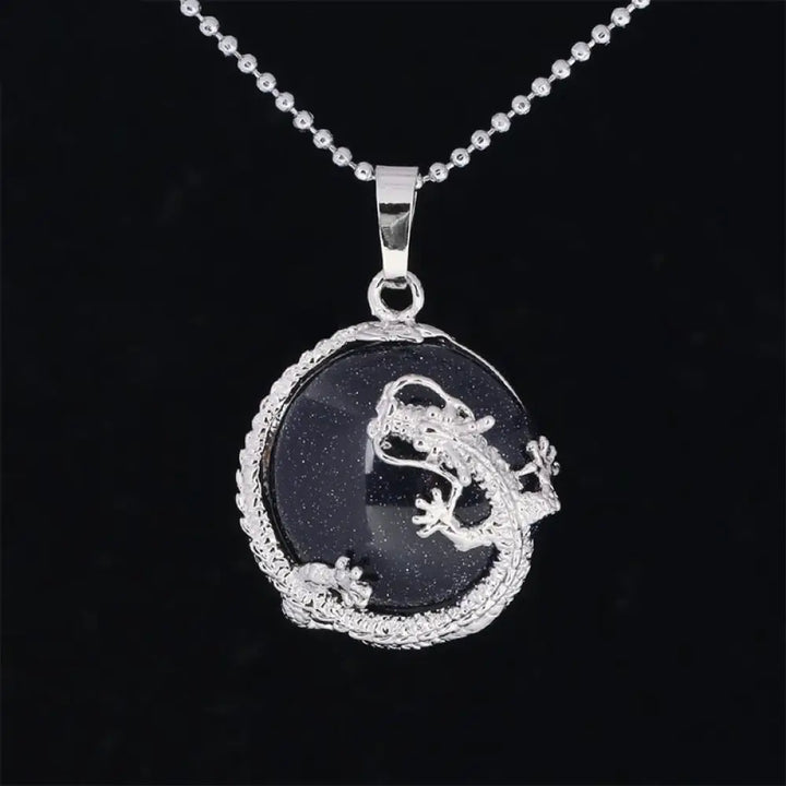 BWOOOH Chinese Dragon Natural Quartz Crystal Healing Necklace Pendant. Carved dragon on polished quartz, available as Amethyst, Rose Quartz, or White Crystal. Symbolizes spiritual strength, balance, and positive energy. - View 7