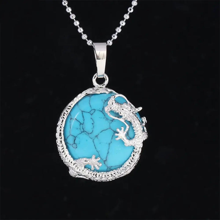 BWOOOH Chinese Dragon Natural Quartz Crystal Healing Necklace Pendant. Carved dragon on polished quartz, available as Amethyst, Rose Quartz, or White Crystal. Symbolizes spiritual strength, balance, and positive energy. - View 29