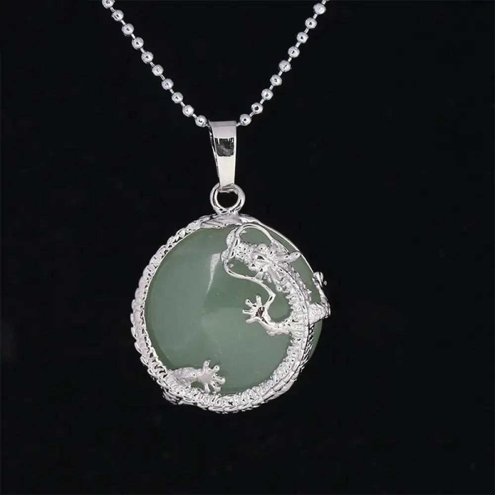 BWOOOH Chinese Dragon Natural Quartz Crystal Healing Necklace Pendant. Carved dragon on polished quartz, available as Amethyst, Rose Quartz, or White Crystal. Symbolizes spiritual strength, balance, and positive energy. - View 13