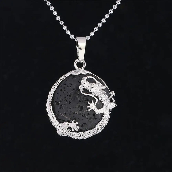 BWOOOH Chinese Dragon Natural Quartz Crystal Healing Necklace Pendant. Carved dragon on polished quartz, available as Amethyst, Rose Quartz, or White Crystal. Symbolizes spiritual strength, balance, and positive energy. - View 11