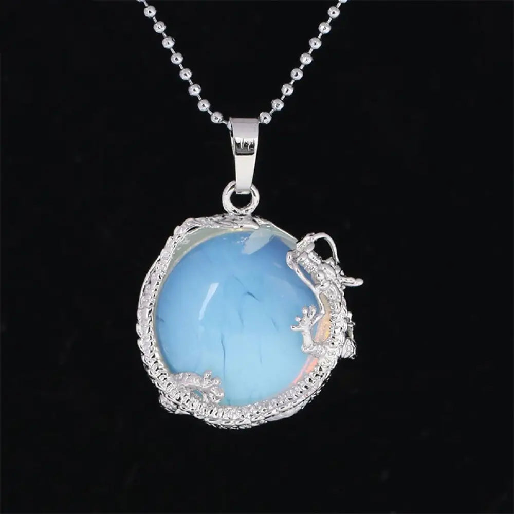 BWOOOH Chinese Dragon Natural Quartz Crystal Healing Necklace Pendant. Carved dragon on polished quartz, available as Amethyst, Rose Quartz, or White Crystal. Symbolizes spiritual strength, balance, and positive energy. - View 27