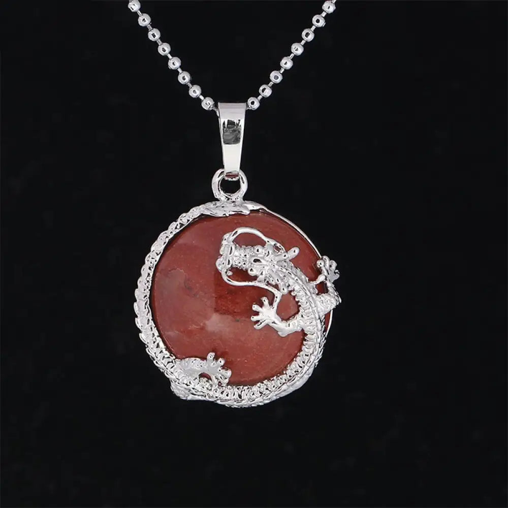 BWOOOH Chinese Dragon Natural Quartz Crystal Healing Necklace Pendant. Carved dragon on polished quartz, available as Amethyst, Rose Quartz, or White Crystal. Symbolizes spiritual strength, balance, and positive energy. - View 25