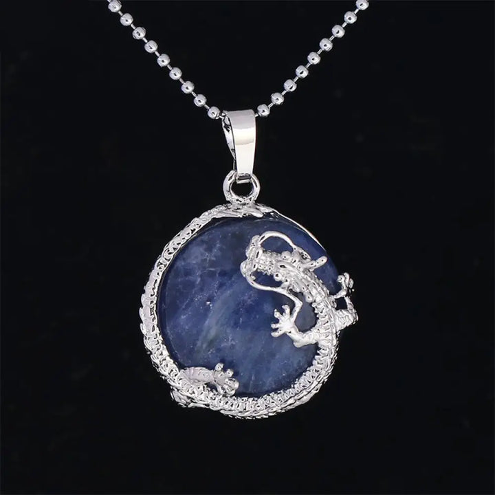 BWOOOH Chinese Dragon Natural Quartz Crystal Healing Necklace Pendant. Carved dragon on polished quartz, available as Amethyst, Rose Quartz, or White Crystal. Symbolizes spiritual strength, balance, and positive energy. - View 19